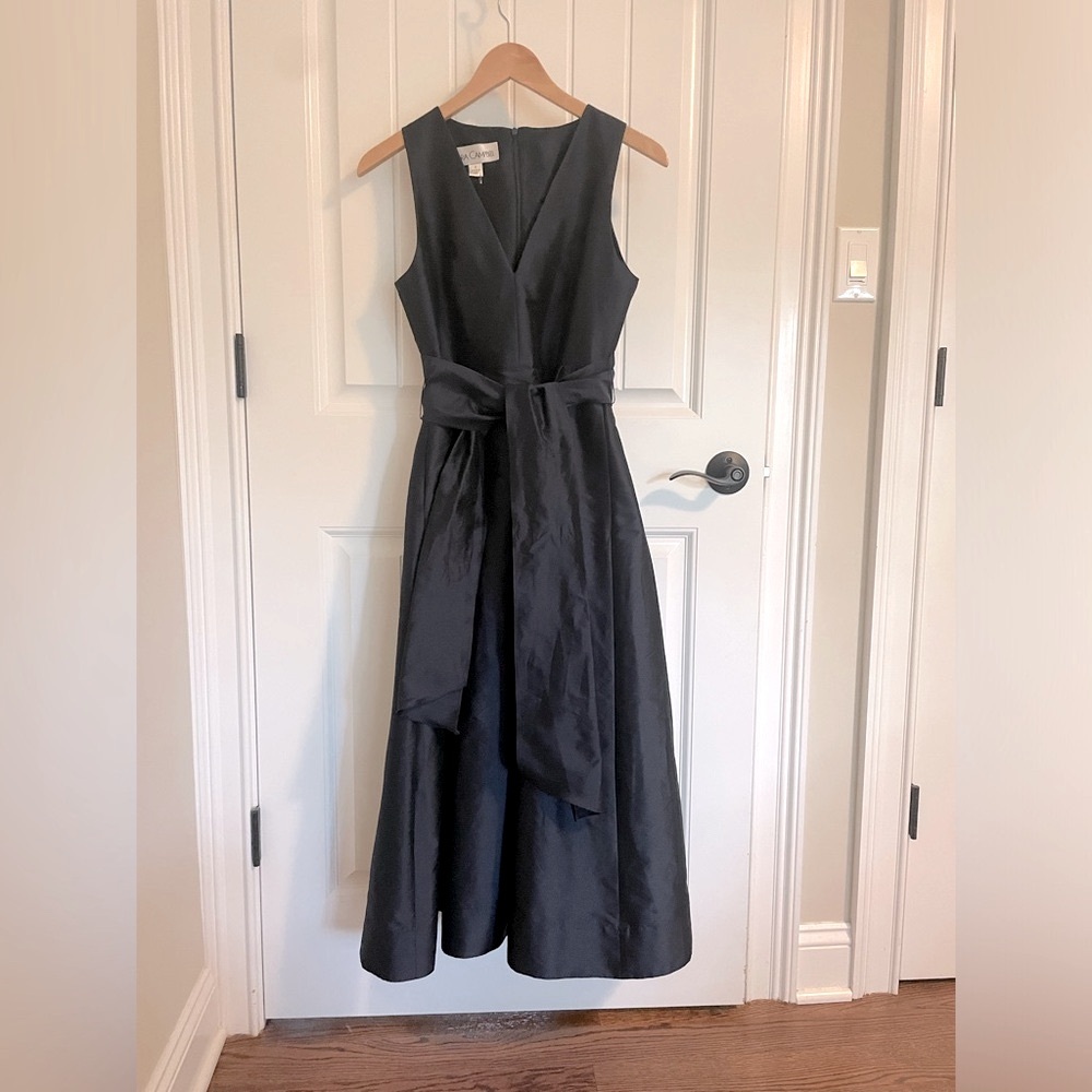 New Sara Campbell Navy Taffeta Dress